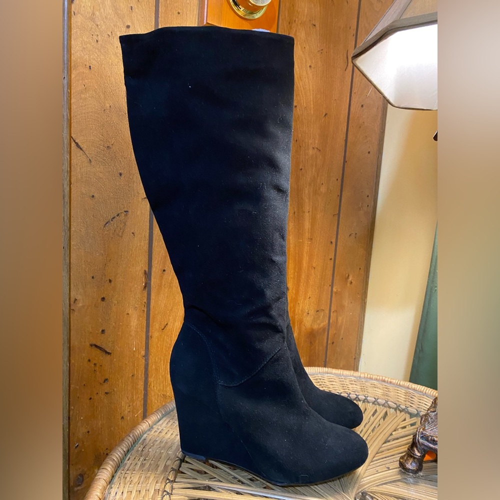 BCBGeneration Black Suede Knee-High Boots 10B